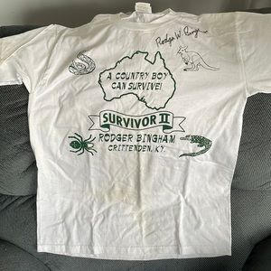 Rodger W Bingham, a country boy can survive, autographed, medium Jerzees tee
